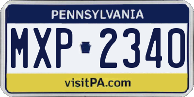 PA license plate MXP2340