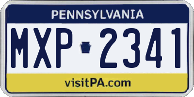 PA license plate MXP2341