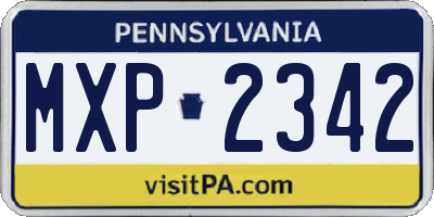 PA license plate MXP2342