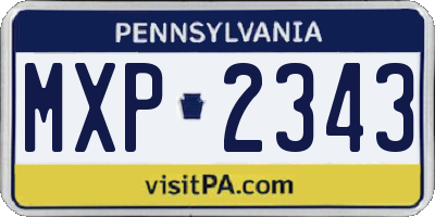 PA license plate MXP2343