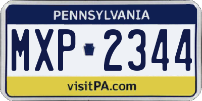 PA license plate MXP2344