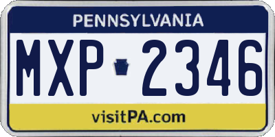 PA license plate MXP2346