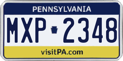 PA license plate MXP2348