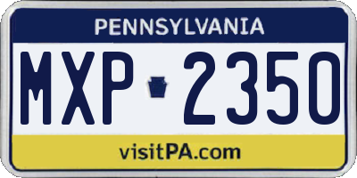 PA license plate MXP2350