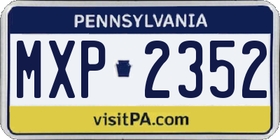 PA license plate MXP2352