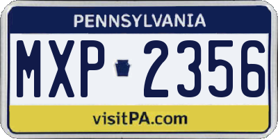 PA license plate MXP2356