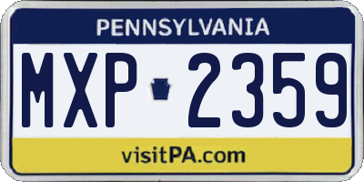 PA license plate MXP2359