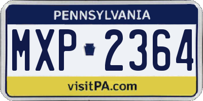 PA license plate MXP2364
