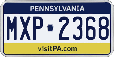 PA license plate MXP2368