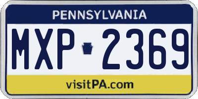 PA license plate MXP2369