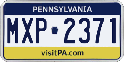 PA license plate MXP2371