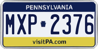 PA license plate MXP2376