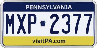 PA license plate MXP2377
