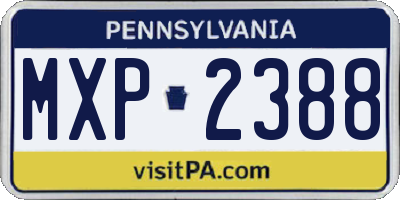 PA license plate MXP2388