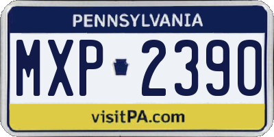 PA license plate MXP2390
