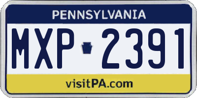 PA license plate MXP2391