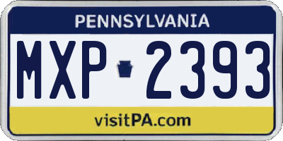 PA license plate MXP2393