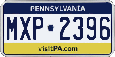 PA license plate MXP2396