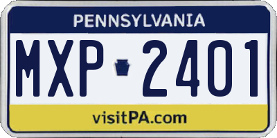 PA license plate MXP2401