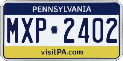 PA license plate MXP2402