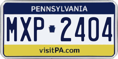 PA license plate MXP2404