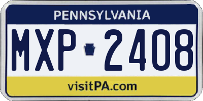 PA license plate MXP2408