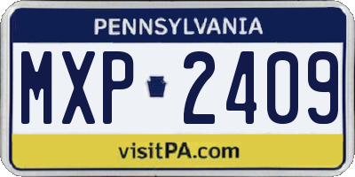PA license plate MXP2409