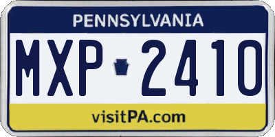 PA license plate MXP2410