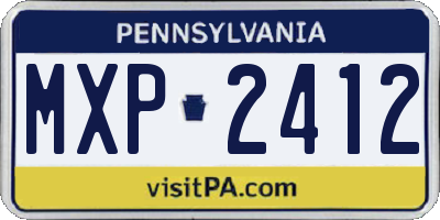 PA license plate MXP2412