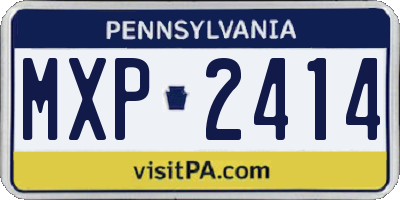 PA license plate MXP2414