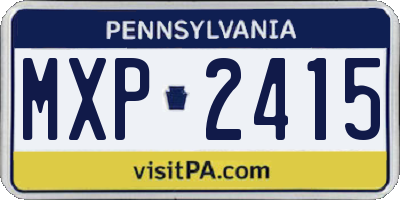 PA license plate MXP2415