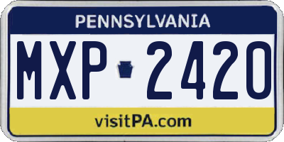 PA license plate MXP2420