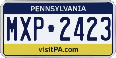 PA license plate MXP2423
