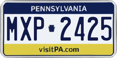 PA license plate MXP2425