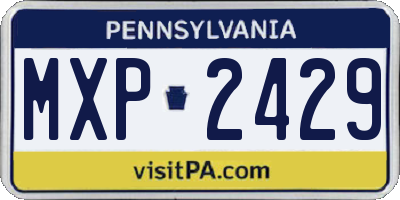 PA license plate MXP2429