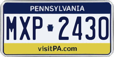 PA license plate MXP2430