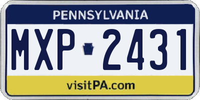 PA license plate MXP2431