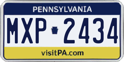 PA license plate MXP2434