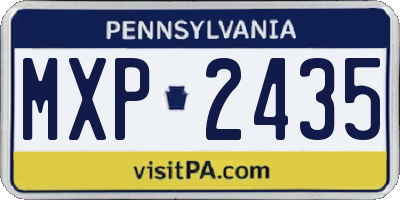 PA license plate MXP2435