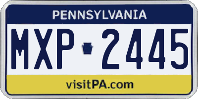 PA license plate MXP2445