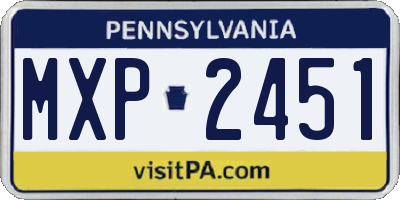 PA license plate MXP2451