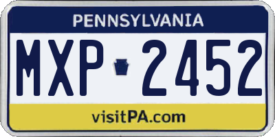 PA license plate MXP2452