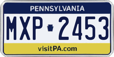 PA license plate MXP2453