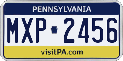 PA license plate MXP2456