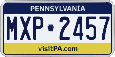 PA license plate MXP2457