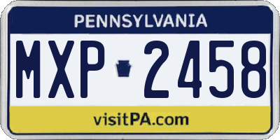 PA license plate MXP2458