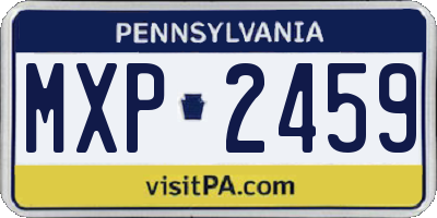 PA license plate MXP2459