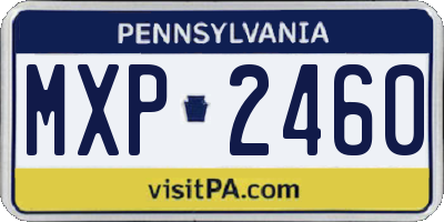 PA license plate MXP2460