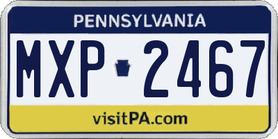 PA license plate MXP2467