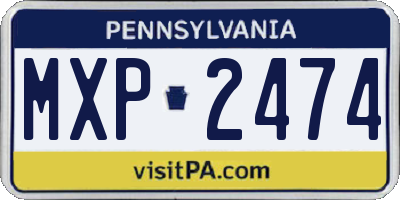 PA license plate MXP2474